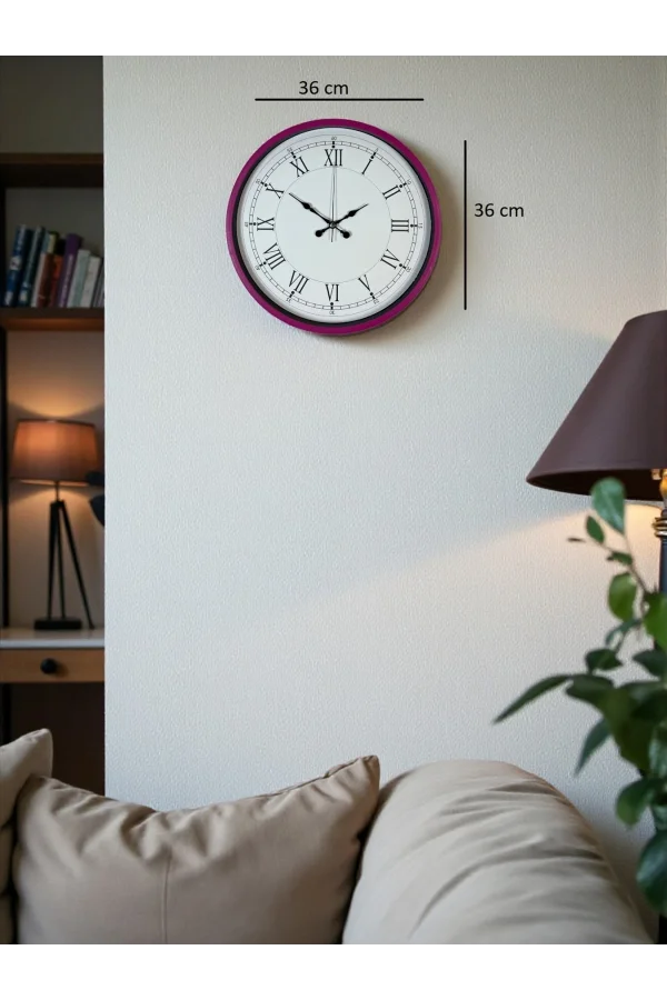 Zentime 36 Cm Pembe Dekoratif Duvar Saati
