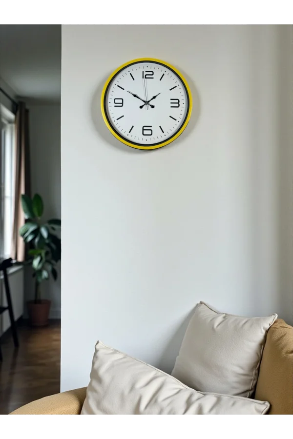 Zentime 36 Cm Sarı Dekoratif Duvar Saati