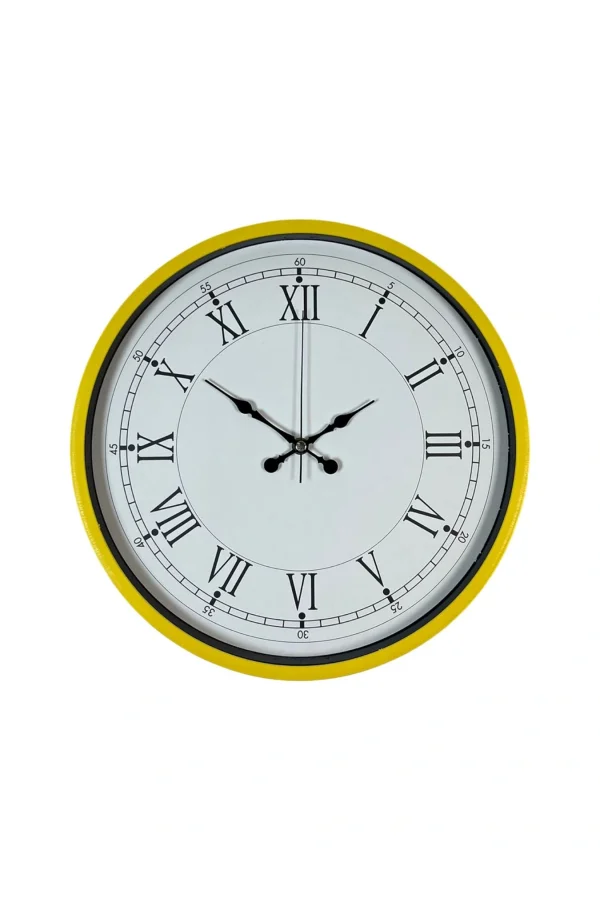 Zentime 36 Cm Sarı Dekoratif Duvar Saati
