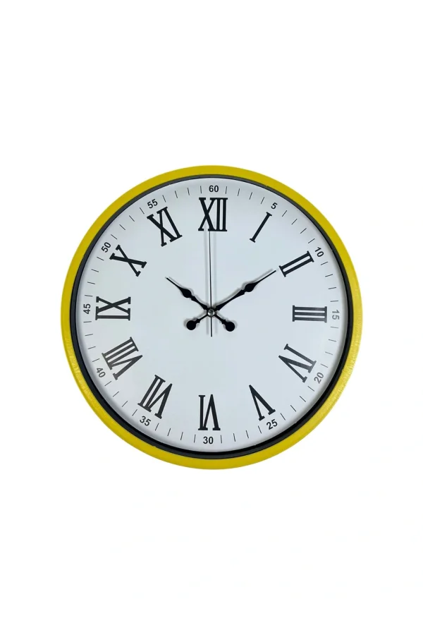Zentime 36 Cm Sarı Dekoratif Duvar Saati