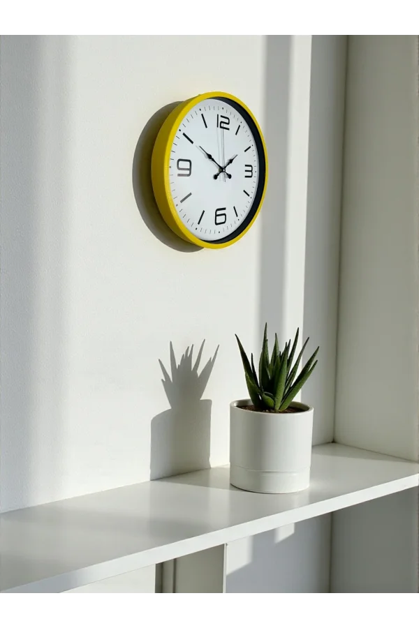 Zentime 36 Cm Sarı Dekoratif Duvar Saati