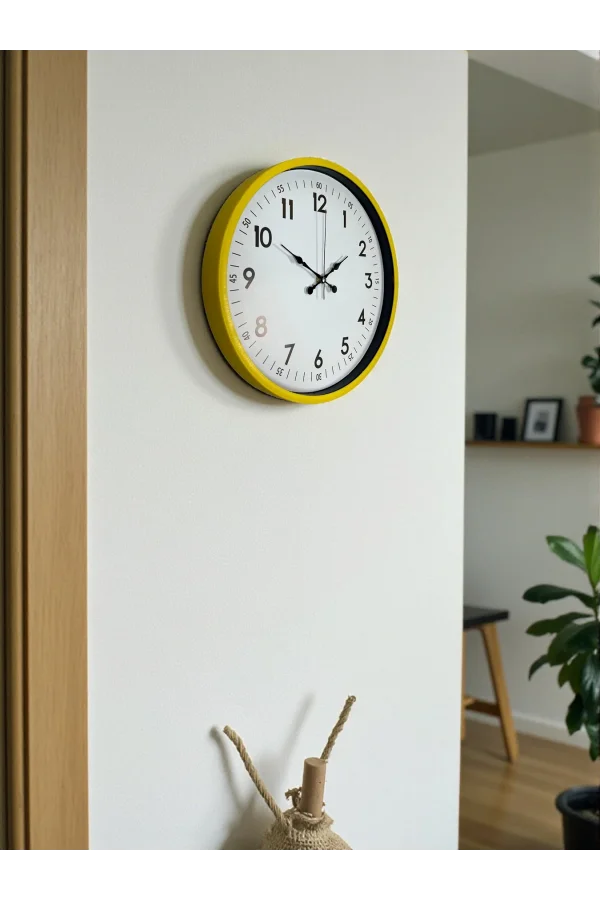 Zentime 36 Cm Sarı Dekoratif Duvar Saati