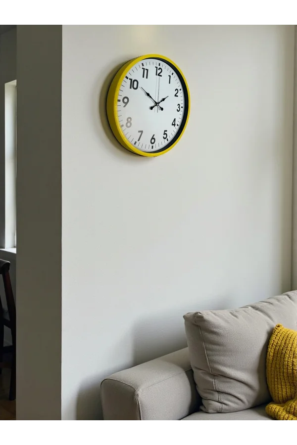 Zentime 36 Cm Sarı Dekoratif Duvar Saati