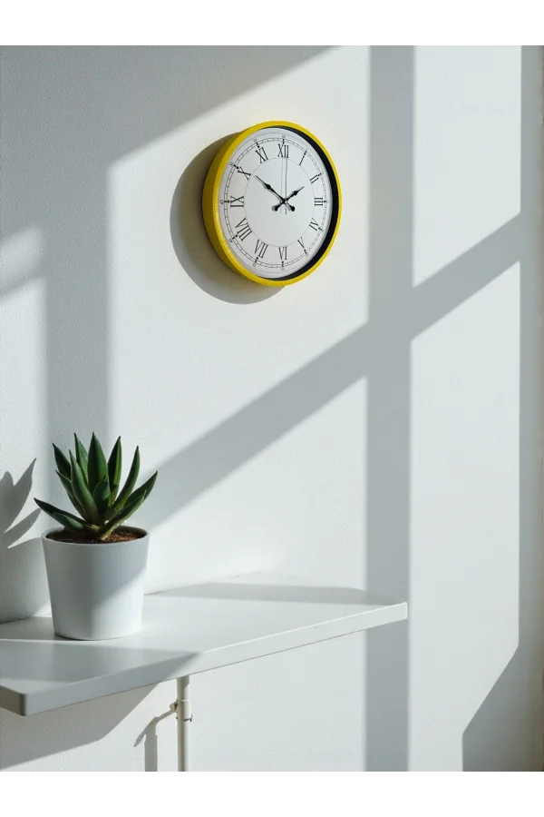 Zentime 36 Cm Sarı Dekoratif Duvar Saati