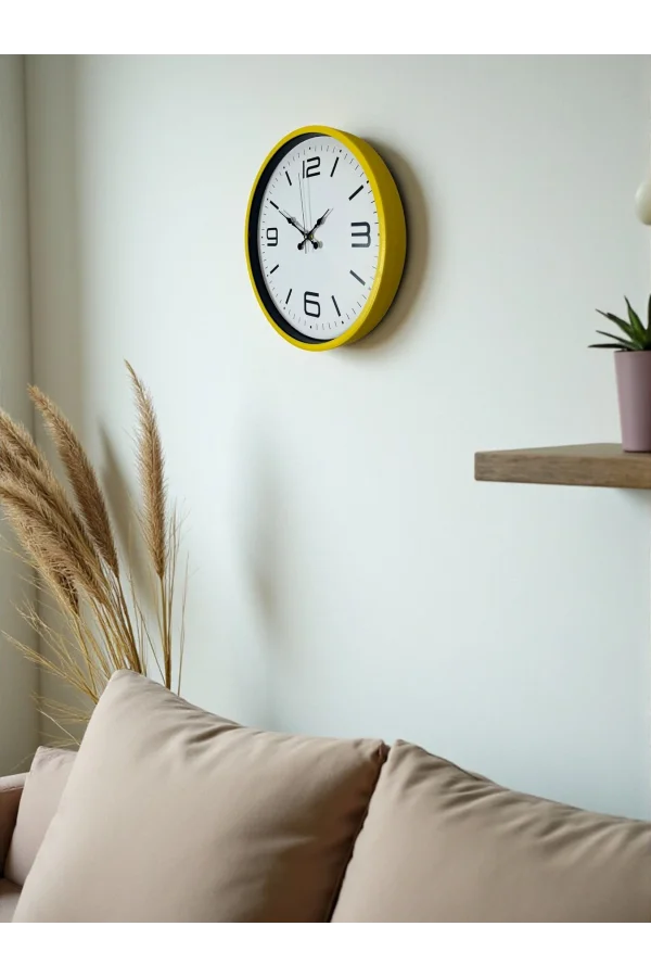 Zentime 36 Cm Sarı Dekoratif Duvar Saati
