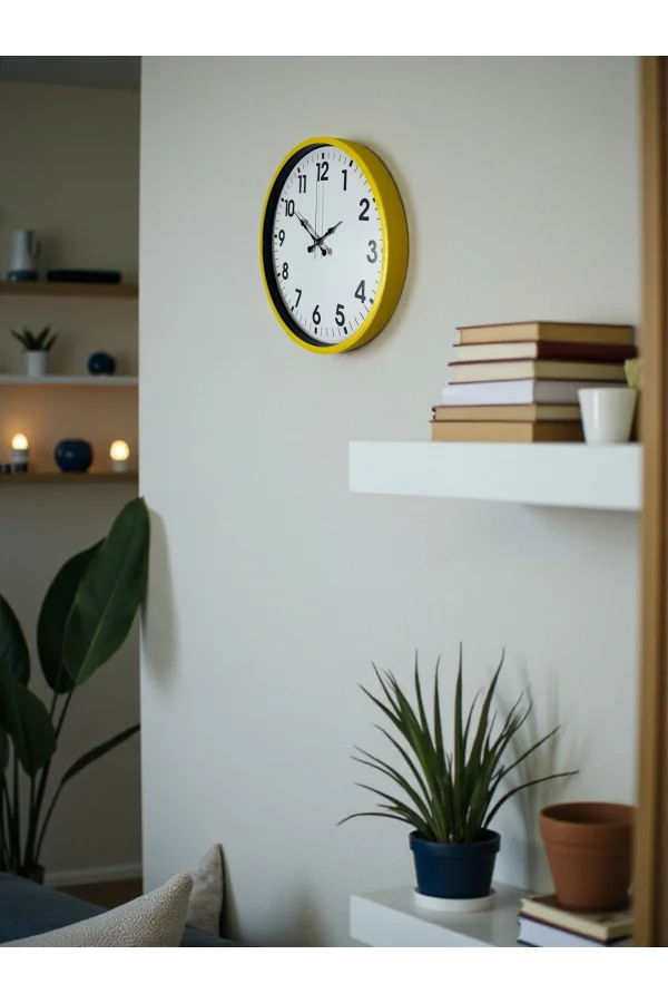 Zentime 36 Cm Sarı Dekoratif Duvar Saati