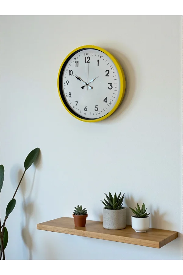 Zentime 36 Cm Sarı Dekoratif Duvar Saati
