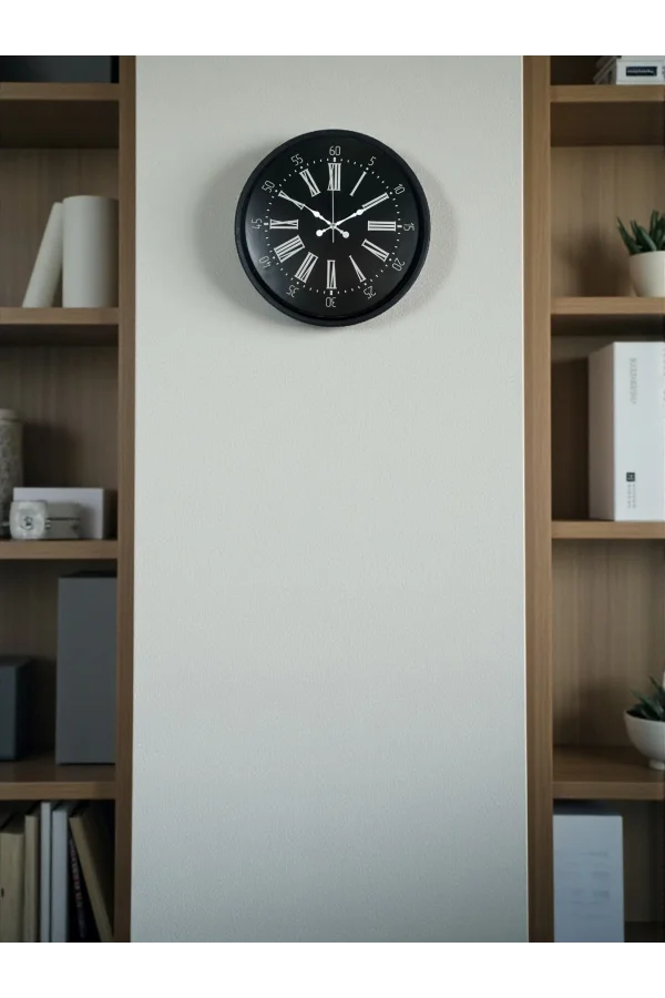 Zentime 36 Cm Siyah Dekoratif Duvar Saati