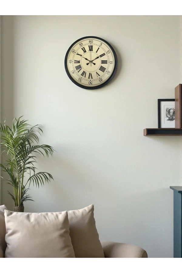 Zentime 36 Cm Siyah Dekoratif Duvar Saati