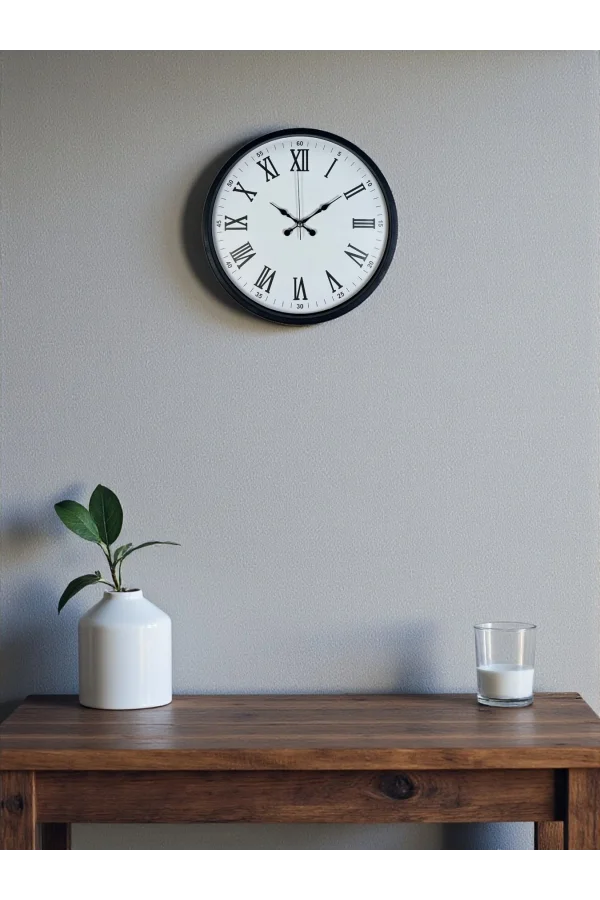 Zentime 36 Cm Siyah Dekoratif Duvar Saati