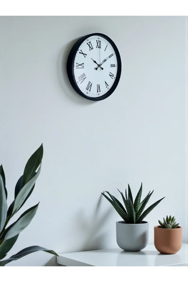 Zentime 36 Cm Siyah Dekoratif Duvar Saati