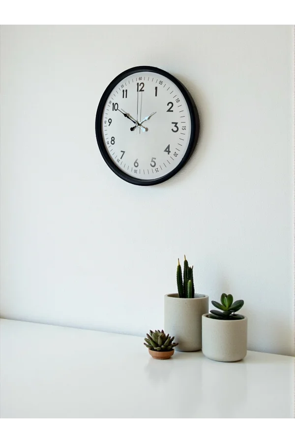 Zentime 36 Cm Siyah Dekoratif Duvar Saati