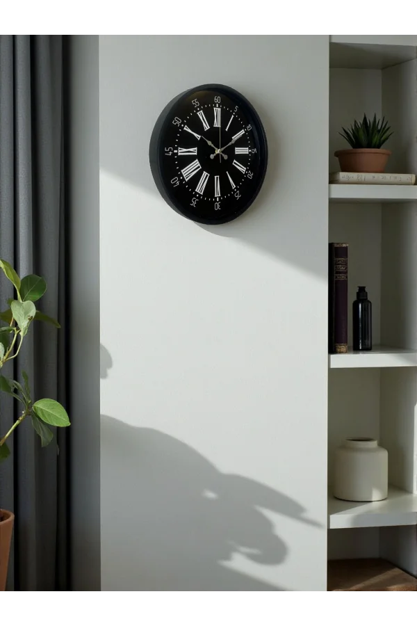 Zentime 36 Cm Siyah Dekoratif Duvar Saati