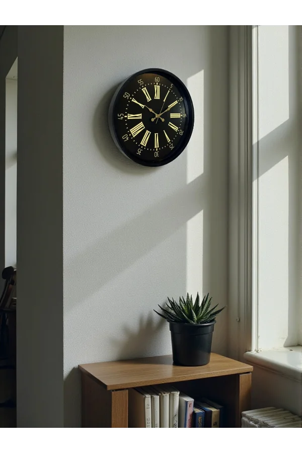 Zentime 36 Cm Siyah Dekoratif Duvar Saati