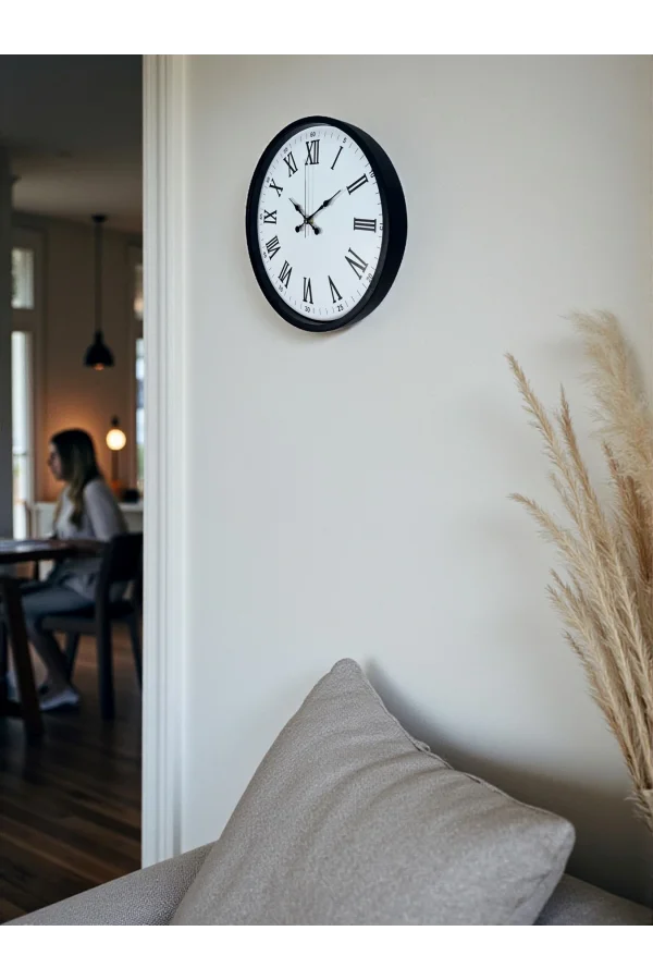 Zentime 36 Cm Siyah Dekoratif Duvar Saati