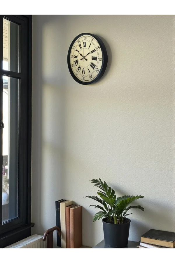 Zentime 36 Cm Siyah Dekoratif Duvar Saati