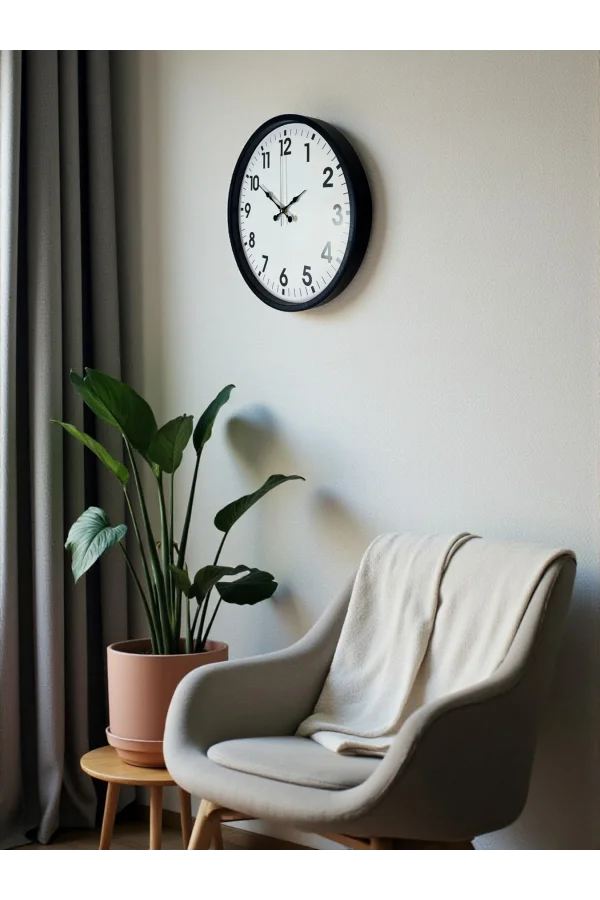 Zentime 36 Cm Siyah Dekoratif Duvar Saati