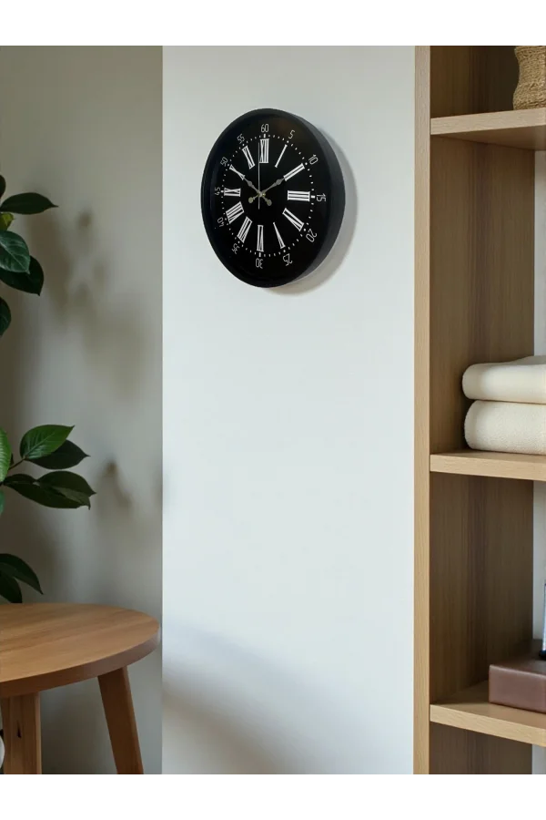 Zentime 36 Cm Siyah Dekoratif Duvar Saati