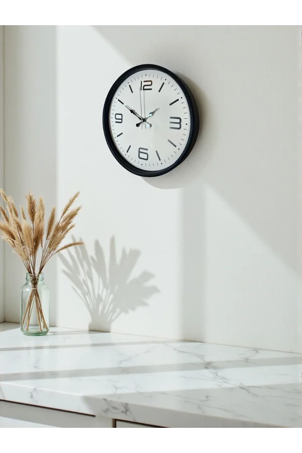 Zentime 36 Cm Siyah Dekoratif Duvar Saati