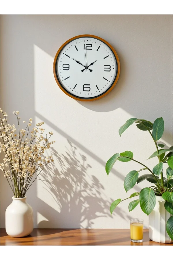 Zentime 36 Cm Turuncu Dekoratif Duvar Saati