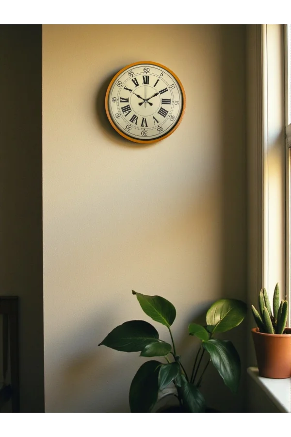 Zentime 36 Cm Turuncu Dekoratif Duvar Saati