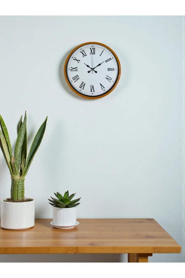 Zentime 36 Cm Turuncu Dekoratif Duvar Saati