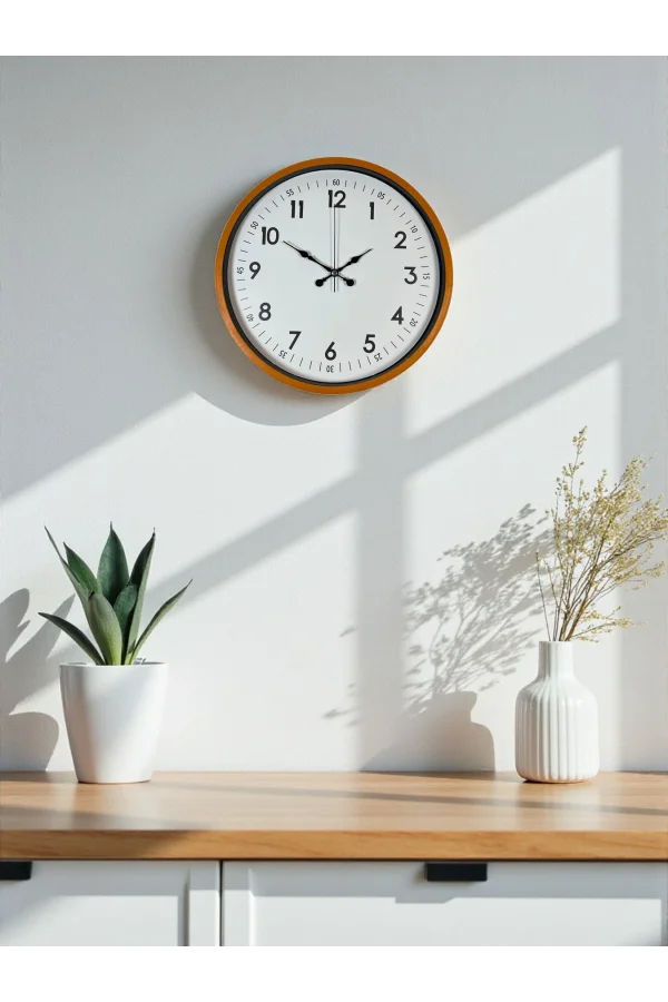 Zentime 36 Cm Turuncu Dekoratif Duvar Saati
