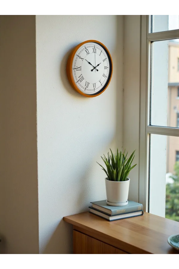 Zentime 36 Cm Turuncu Dekoratif Duvar Saati