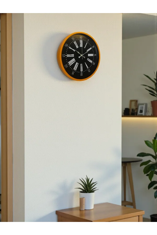 Zentime 36 Cm Turuncu Dekoratif Duvar Saati