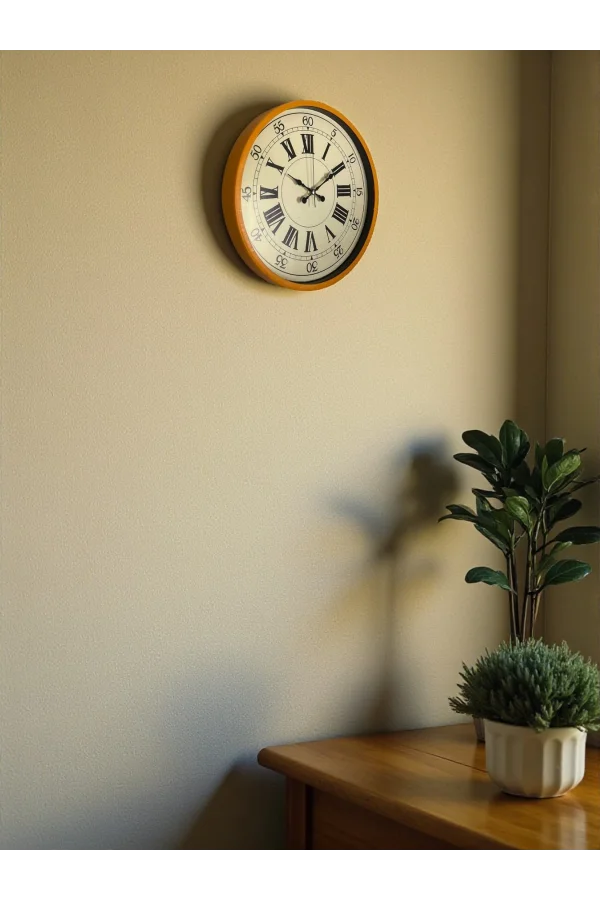 Zentime 36 Cm Turuncu Dekoratif Duvar Saati