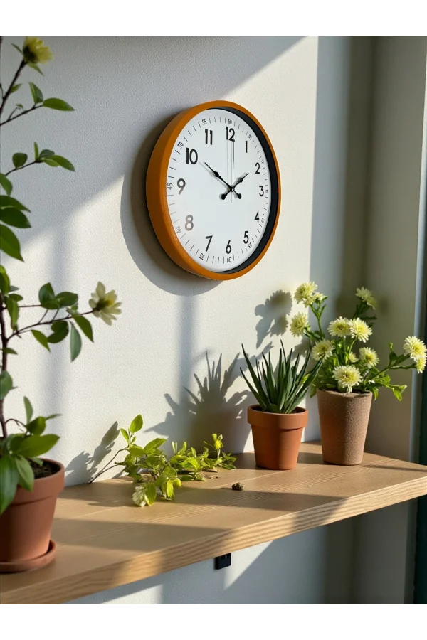 Zentime 36 Cm Turuncu Dekoratif Duvar Saati