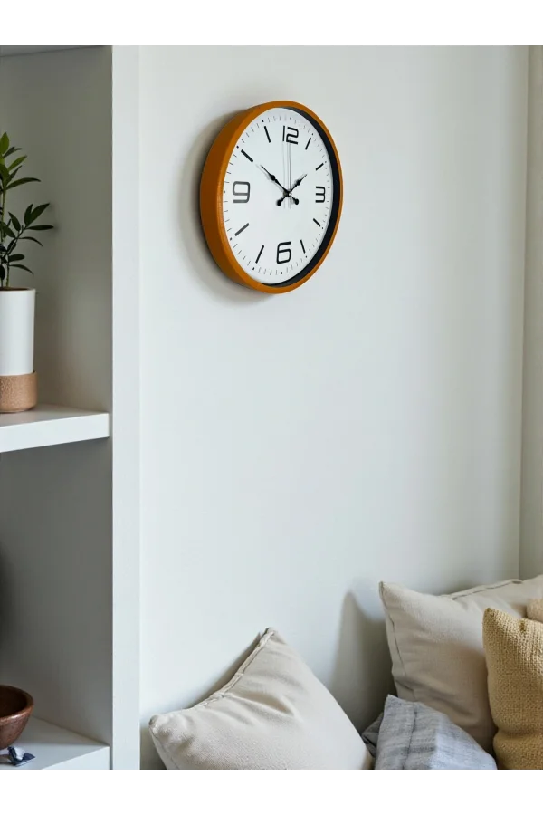 Zentime 36 Cm Turuncu Dekoratif Duvar Saati