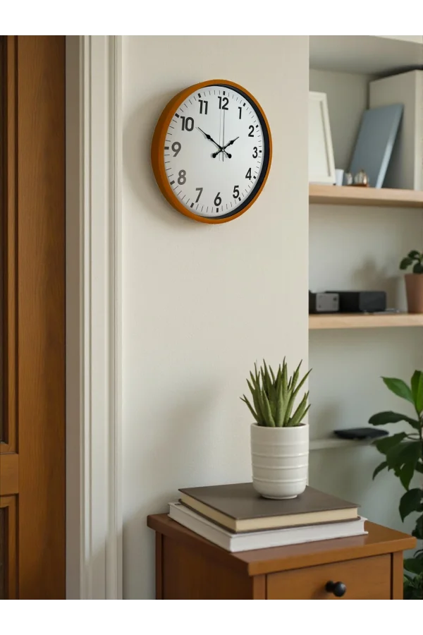 Zentime 36 Cm Turuncu Dekoratif Duvar Saati