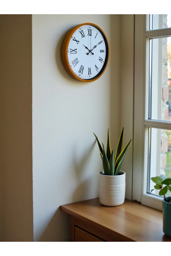 Zentime 36 Cm Turuncu Dekoratif Duvar Saati