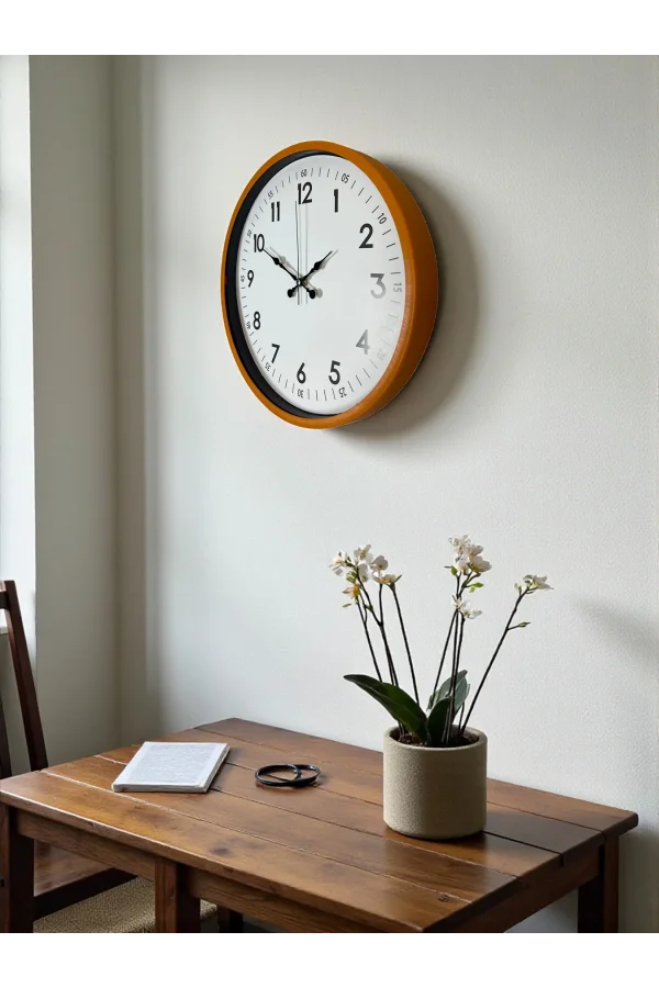 Zentime 36 Cm Turuncu Dekoratif Duvar Saati