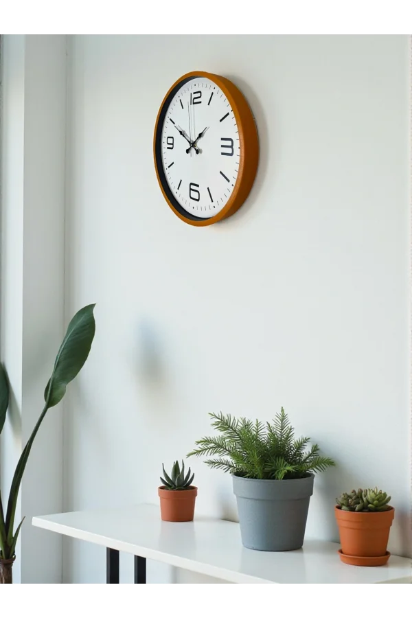 Zentime 36 Cm Turuncu Dekoratif Duvar Saati