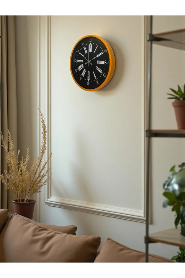 Zentime 36 Cm Turuncu Dekoratif Duvar Saati