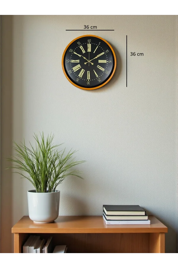 Zentime 36 Cm Turuncu Dekoratif Duvar Saati