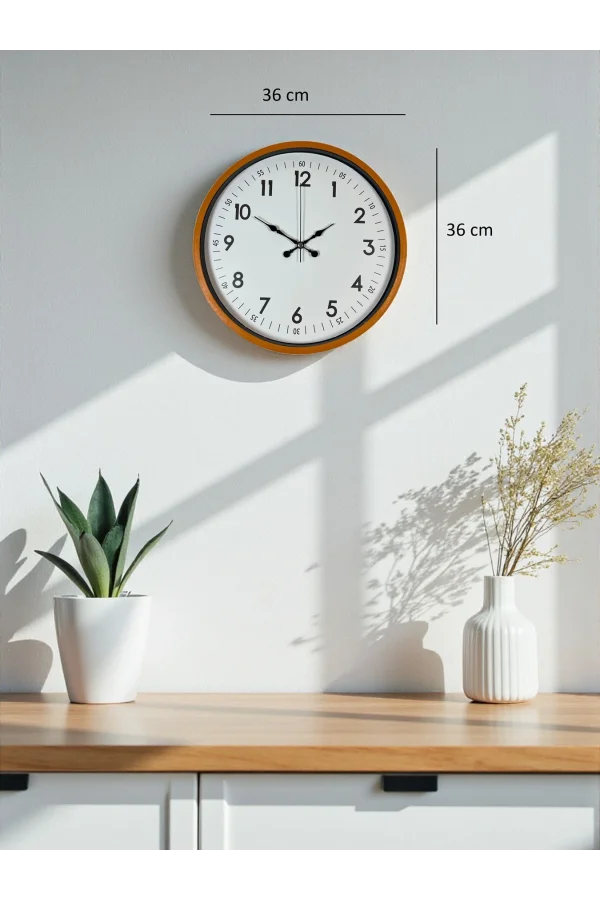 Zentime 36 Cm Turuncu Dekoratif Duvar Saati