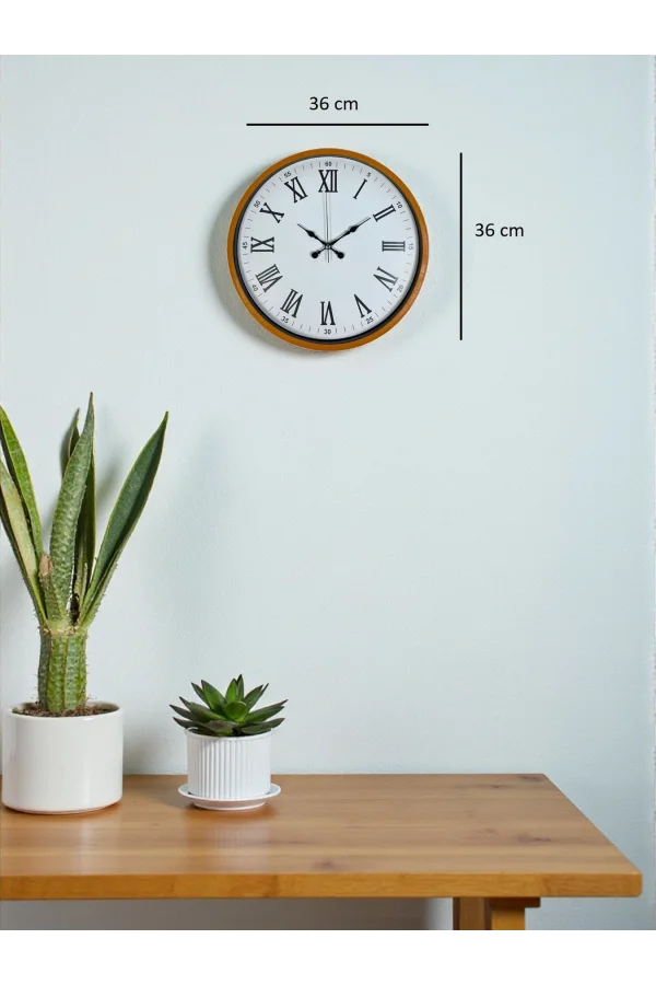 Zentime 36 Cm Turuncu Dekoratif Duvar Saati