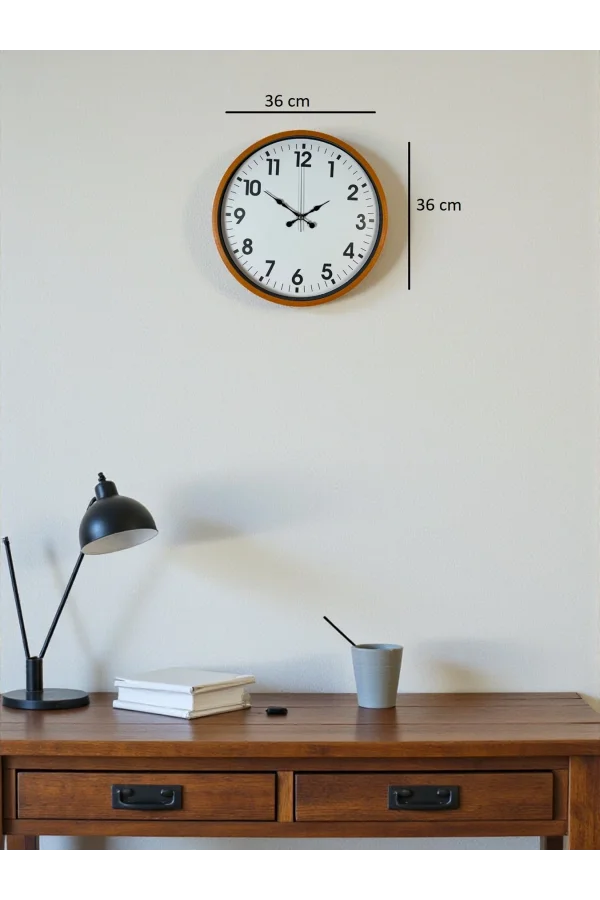 Zentime 36 Cm Turuncu Dekoratif Duvar Saati
