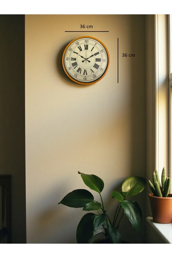 Zentime 36 Cm Turuncu Dekoratif Duvar Saati