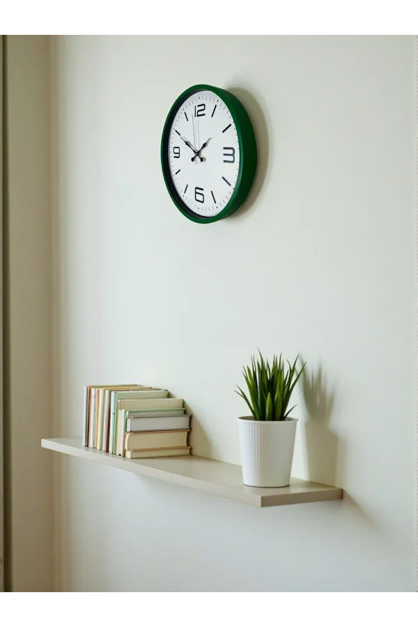 Zentime 36 Cm Yeşil Dekoratif Duvar Saati