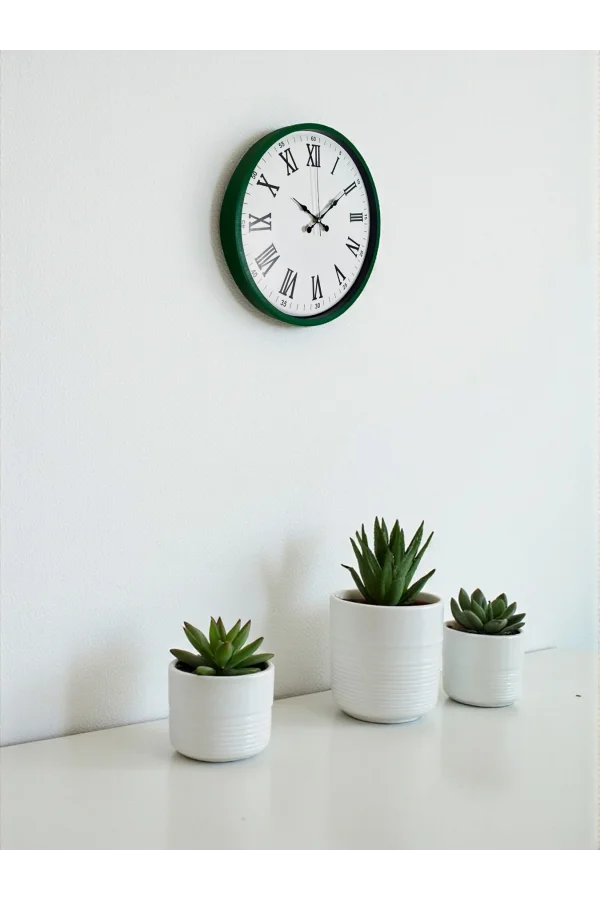 Zentime 36 Cm Yeşil Dekoratif Duvar Saati