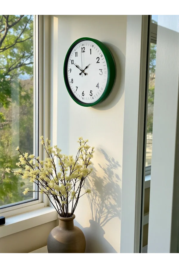 Zentime 36 Cm Yeşil Dekoratif Duvar Saati