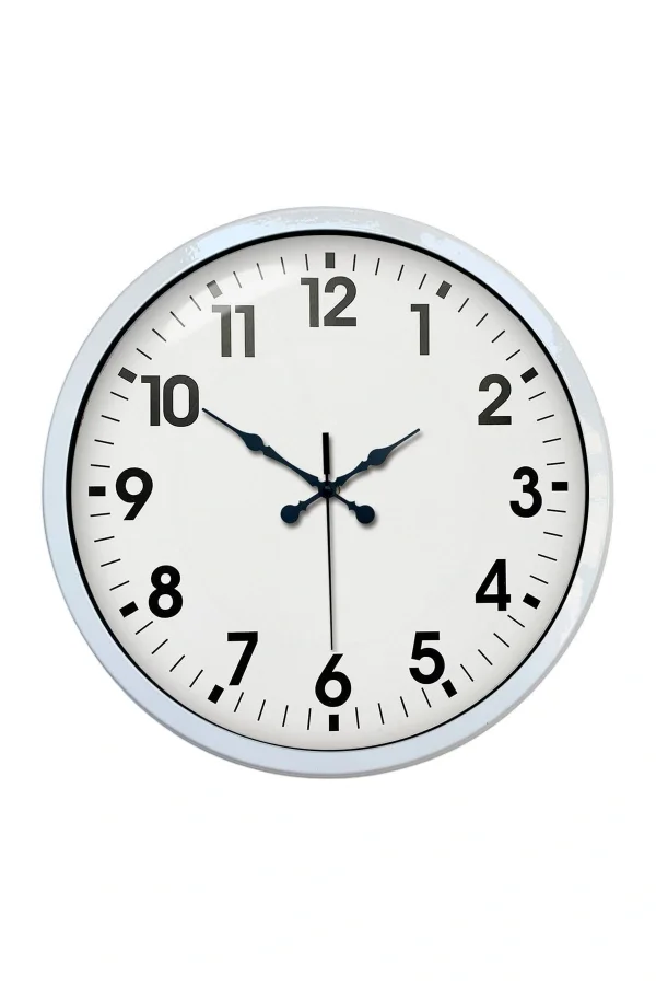 Zentime 40 Cm Beyaz Klasik Duvar Saati