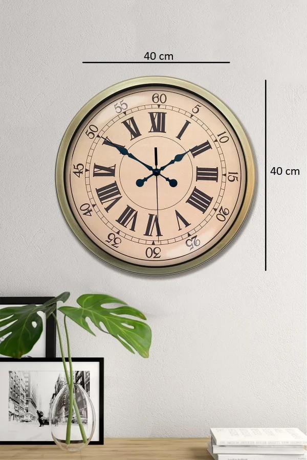 Zentime 40 Cm Eskitme Vintage Duvar Saati
