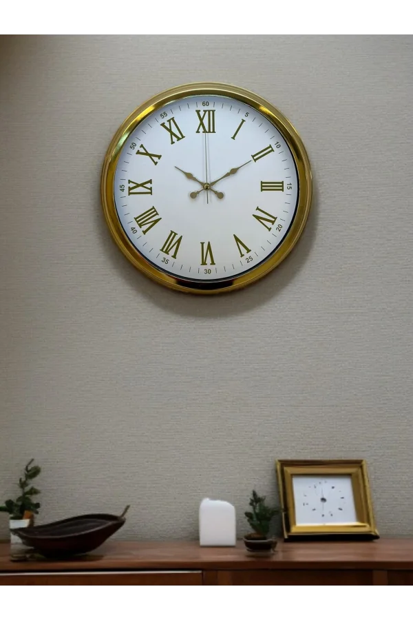 Zentime 40 Cm Gold Lüks Duvar Saati