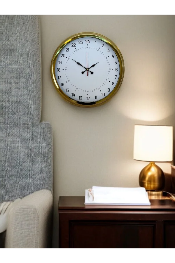 Zentime 40 Cm Gold Lüks Duvar Saati