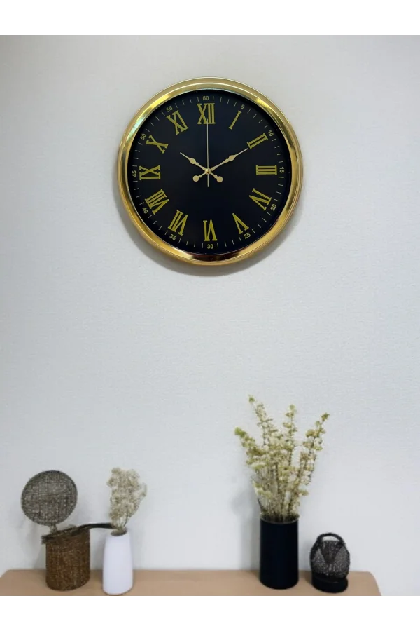 Zentime 40 Cm Gold Lüks Duvar Saati